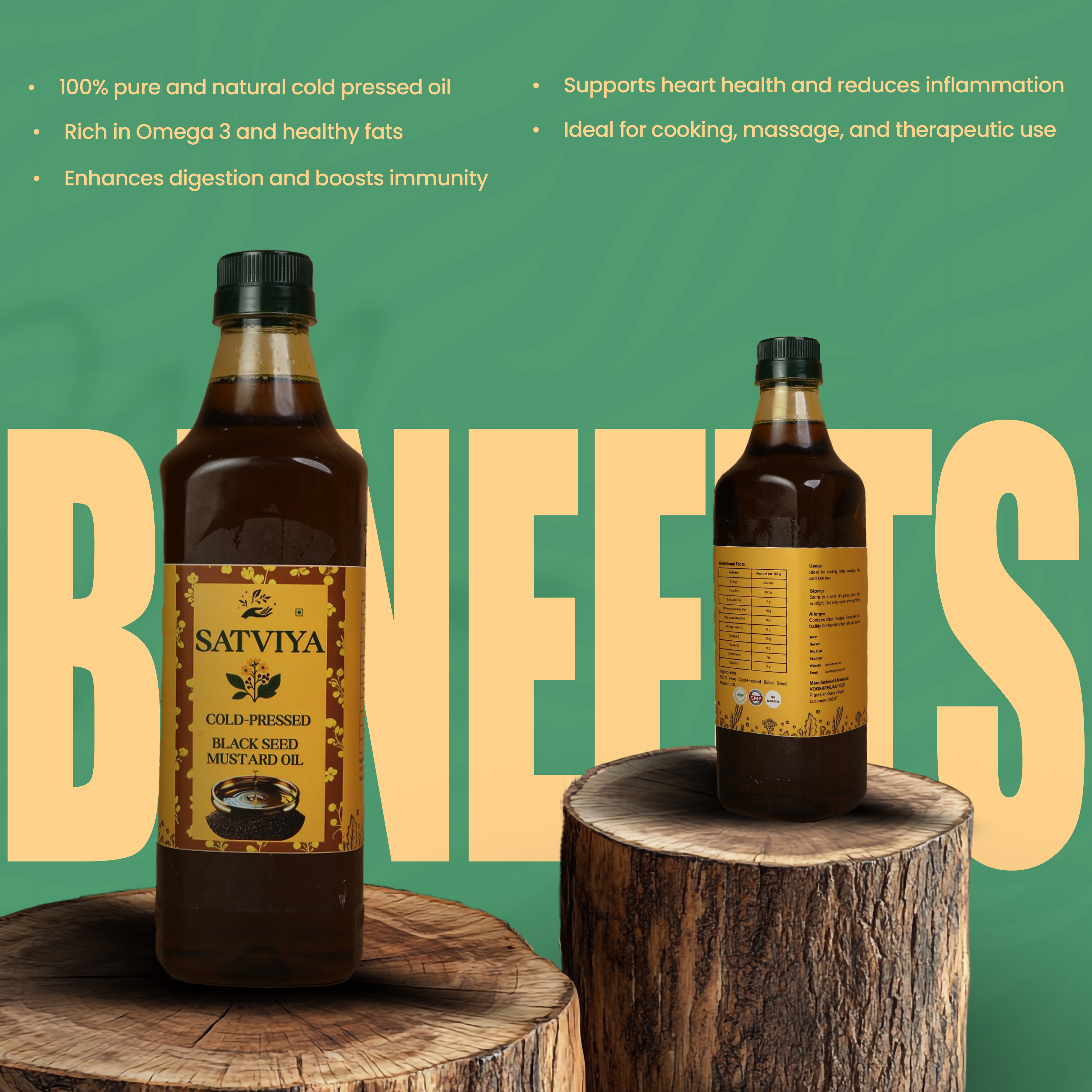 Satviya – Cold Pressed Black Seed Mustard Oil 1L