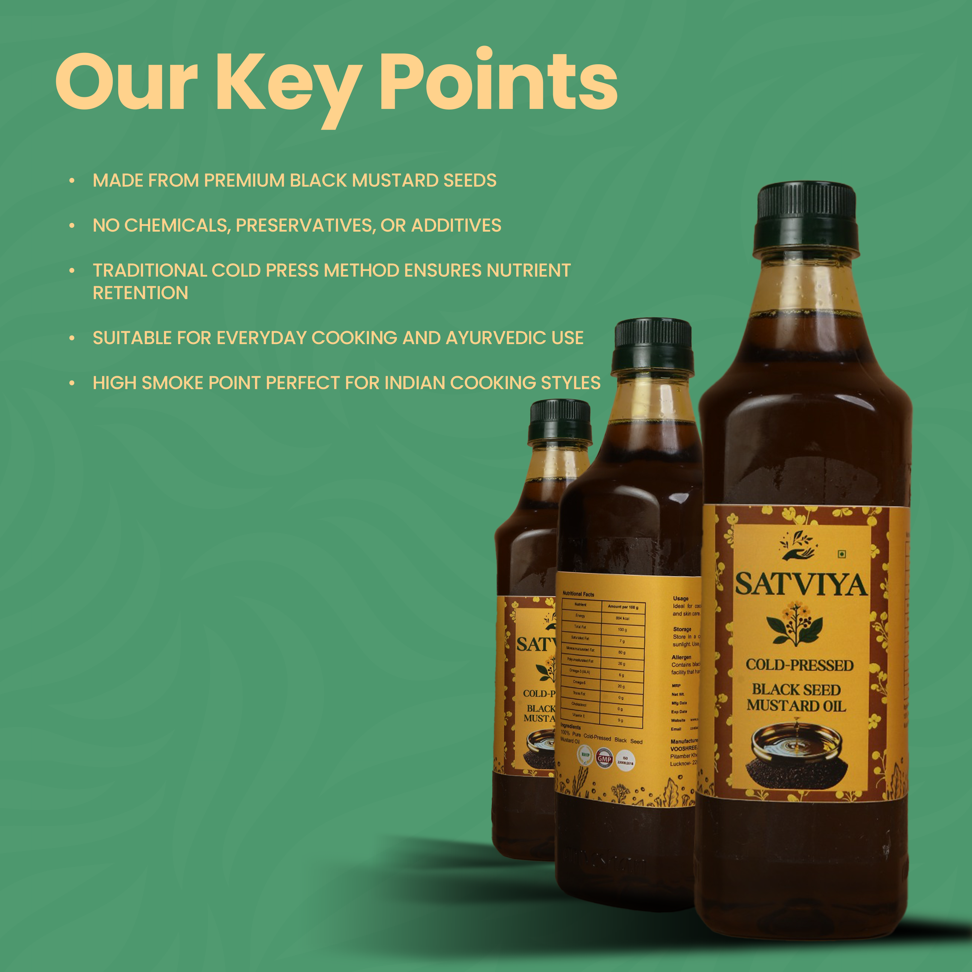 Satviya – Cold Pressed Black Seed Mustard Oil 1L