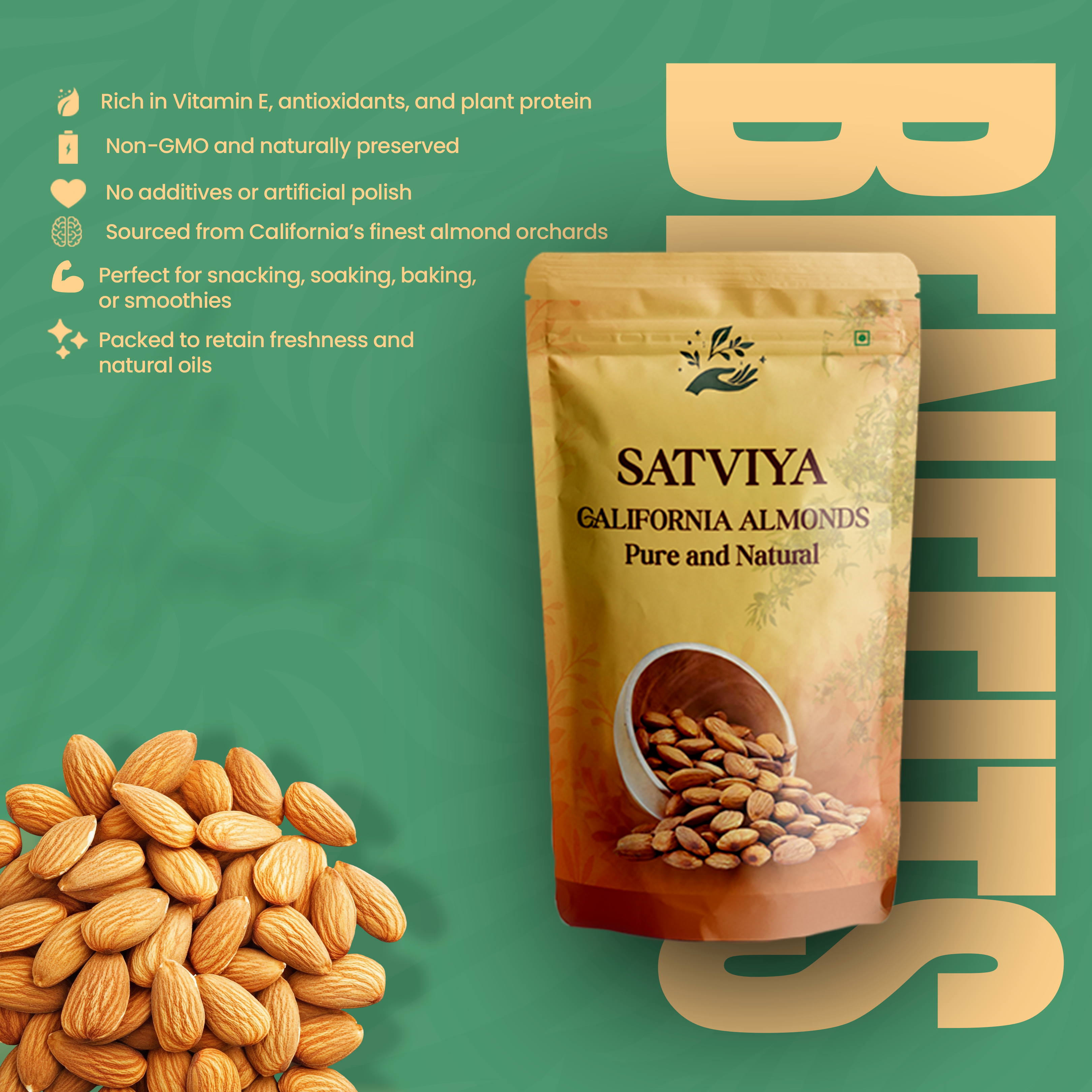 Satviya - Organic & Pure California Almonds