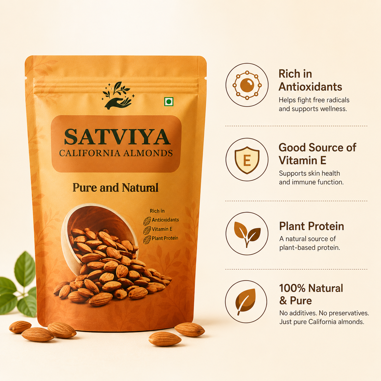 Satviya - Organic & Pure California Almonds
