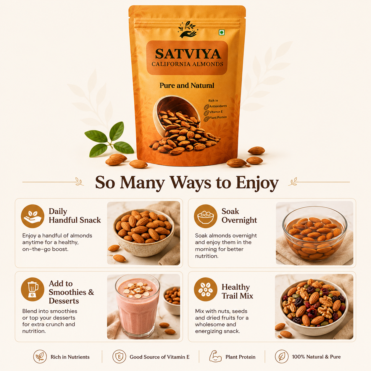 Satviya - Organic & Pure California Almonds