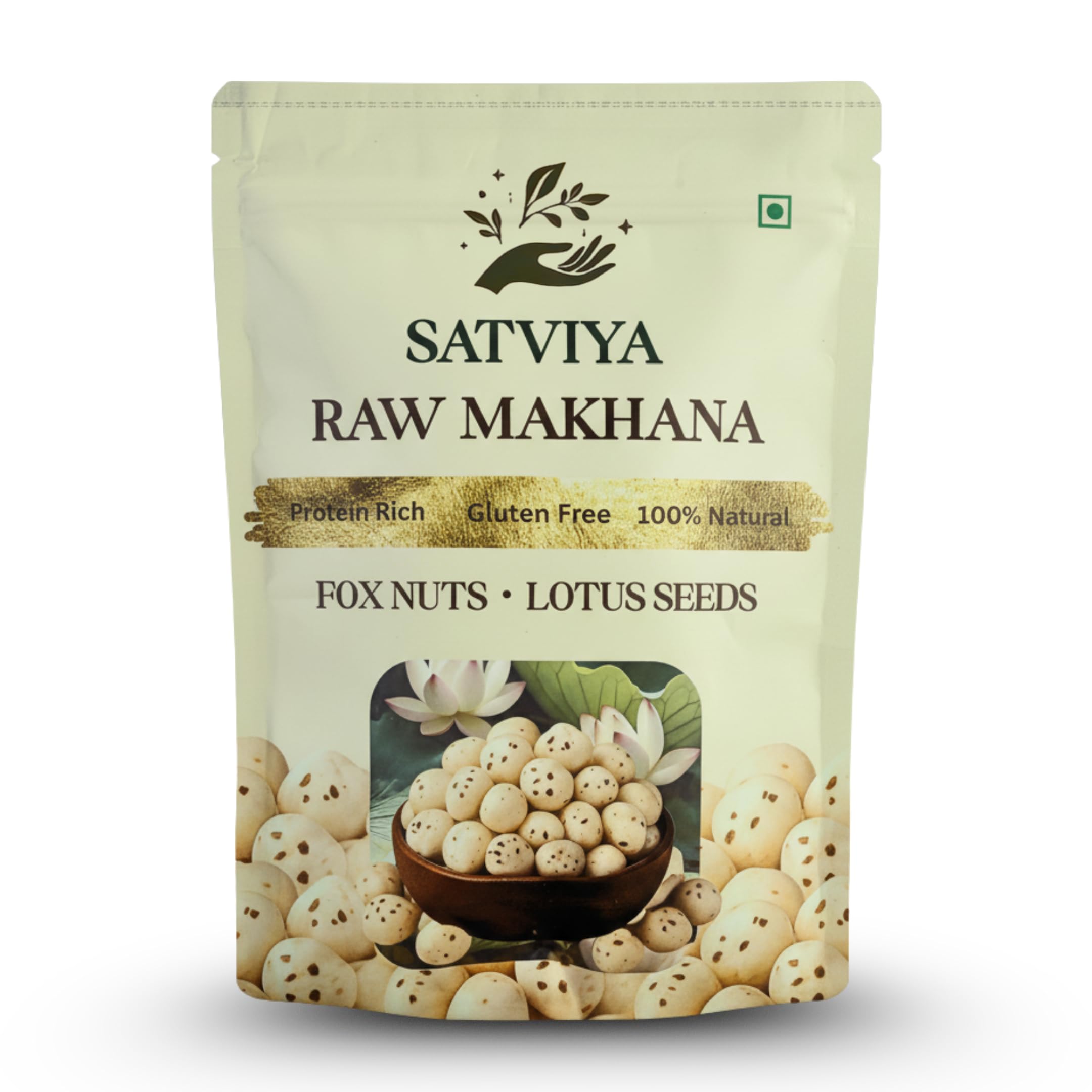 Satviya authentic mithila Makhana premium handpicked fox nuts 100% natural, Pesticide free lotus puffs fit for fasting & prasadam (100g)