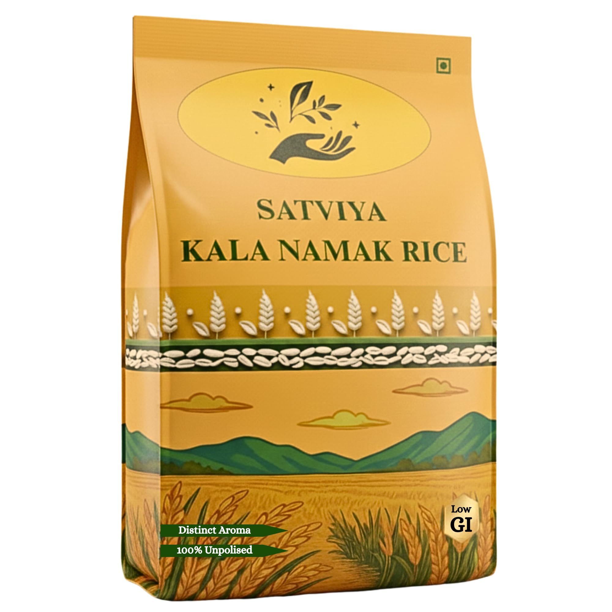 Satviya Kalanamak Diabetic Low GI Rice Unpolished Buddha Rice, Kala Namak Chawal for Diabetics, Blood Sugar Friendly, Protein Powerhouse: Iron & Zinc Rich Whole Grain.