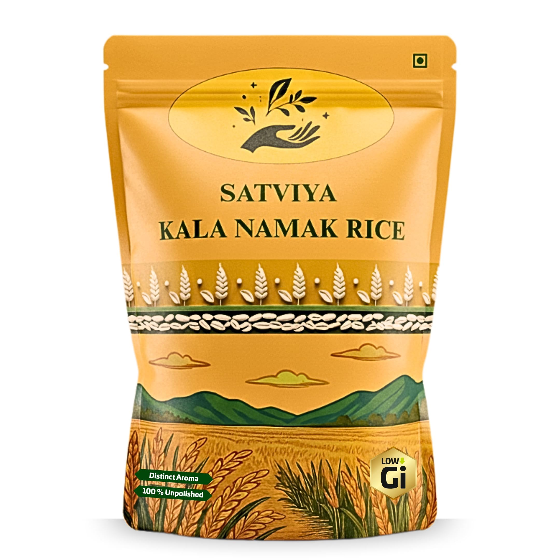 Satviya Kalanamak Diabetic Low GI Rice Unpolished Buddha Rice, Kala Namak Chawal for Diabetics, Blood Sugar Friendly, Protein Powerhouse: Iron & Zinc Rich Whole Grain.