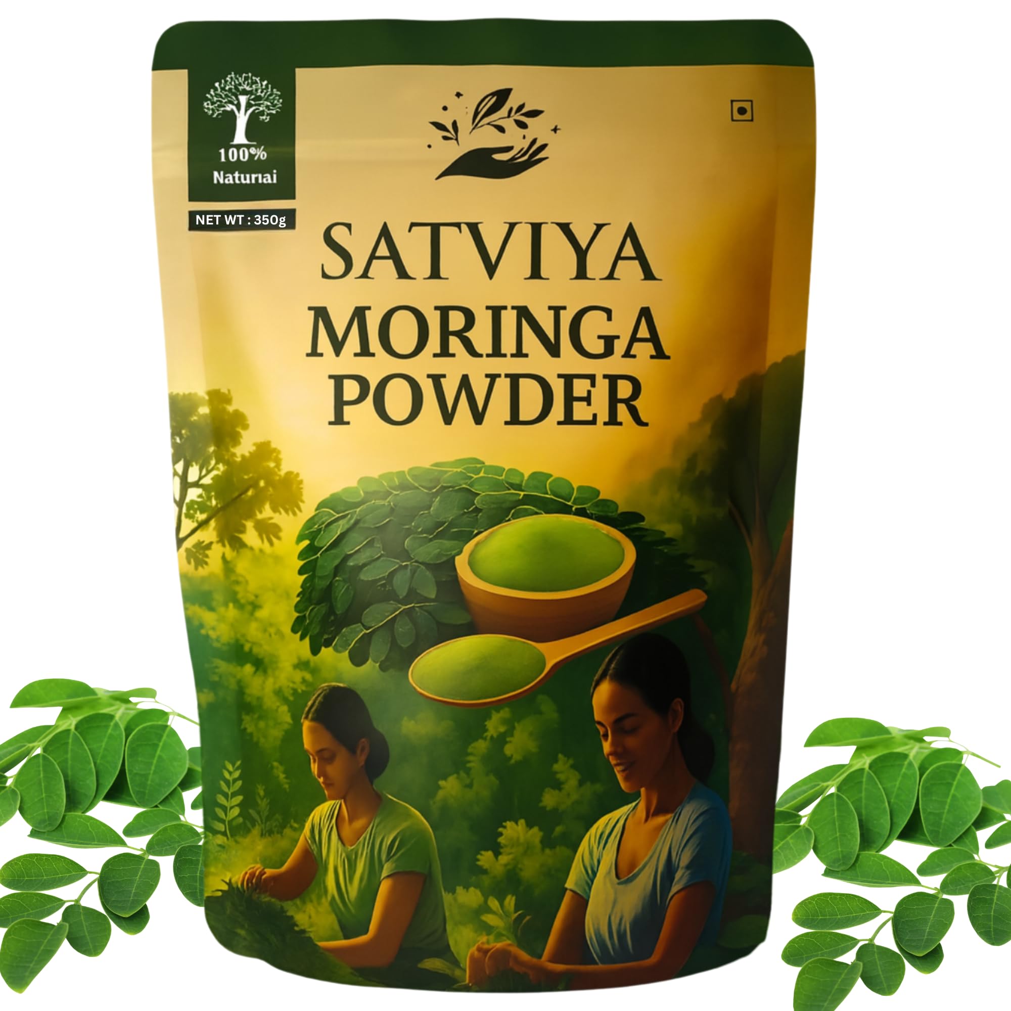 Moringa Powder Organic India - 200g, Pure Natural Moringa Leaves powder, Ayurvedic Superfood for Naturally Boost Energy Levels, Immunity, Boost Energy Level & Digestion