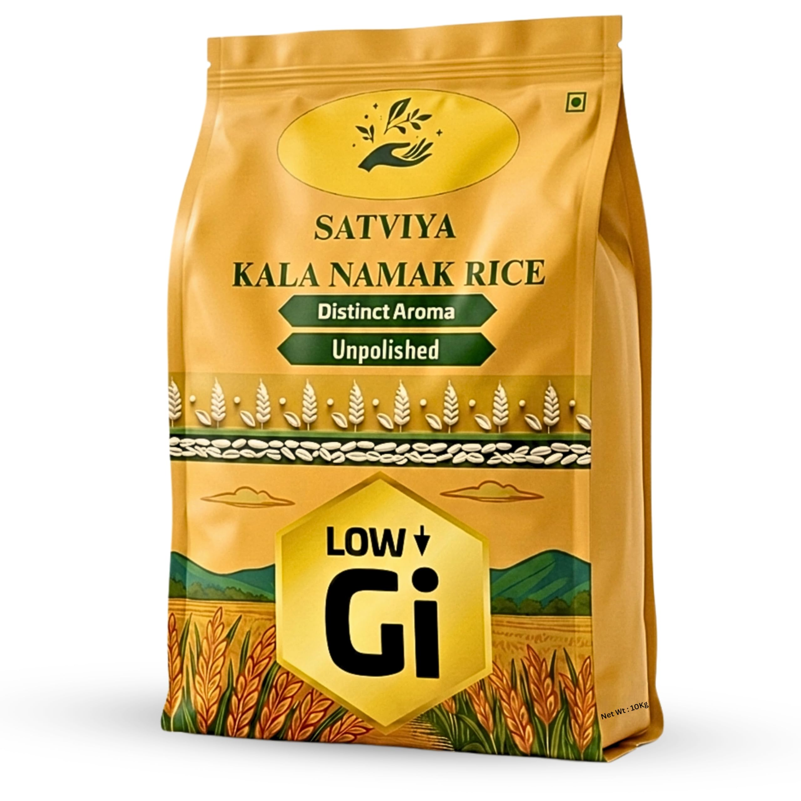 Satviya Kalanamak Diabetic Low GI Rice Unpolished Buddha Rice, Kala Namak Chawal for Diabetics, Blood Sugar Friendly, Protein Powerhouse: Iron & Zinc Rich Whole Grain.