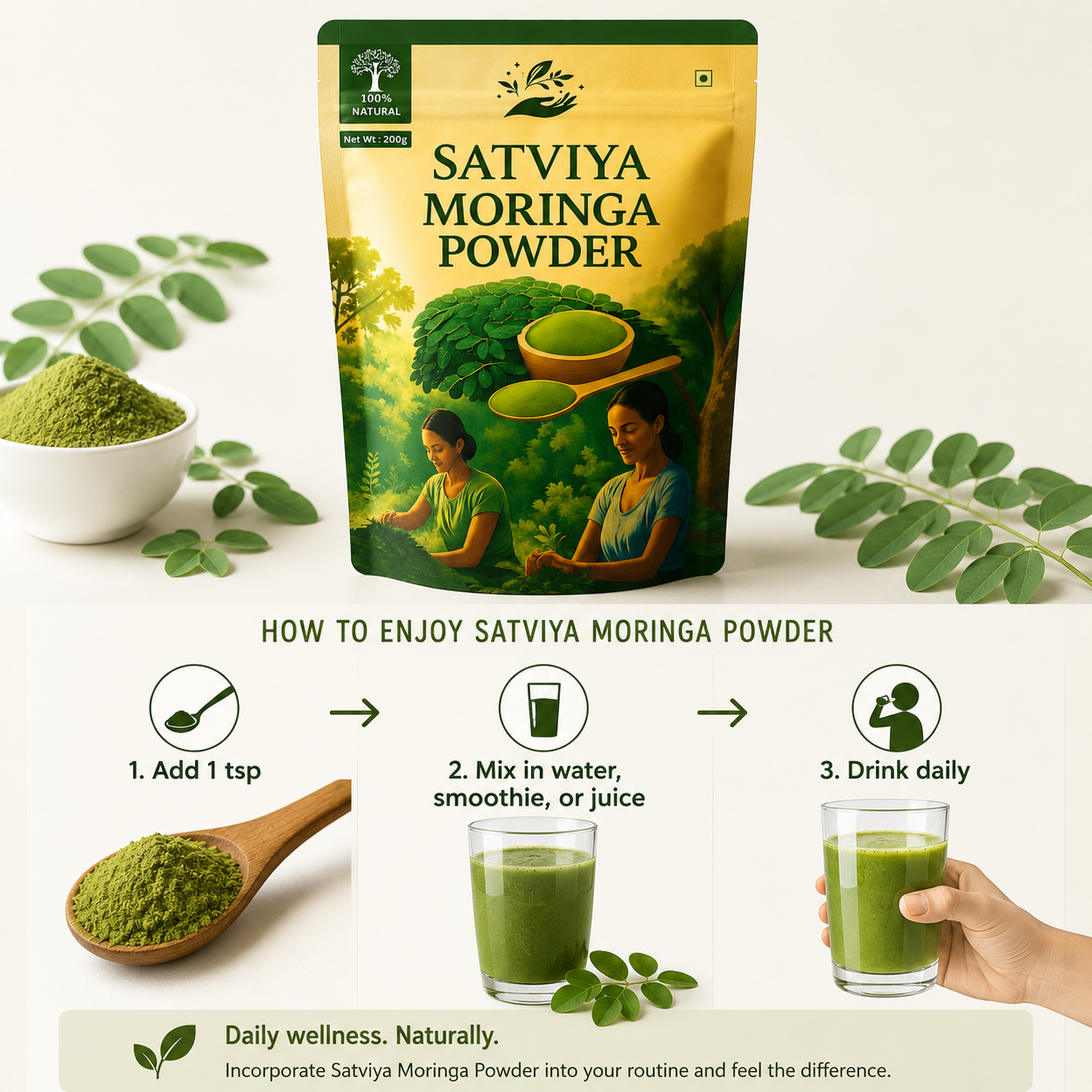 Satviya Moringa Powder Organic India