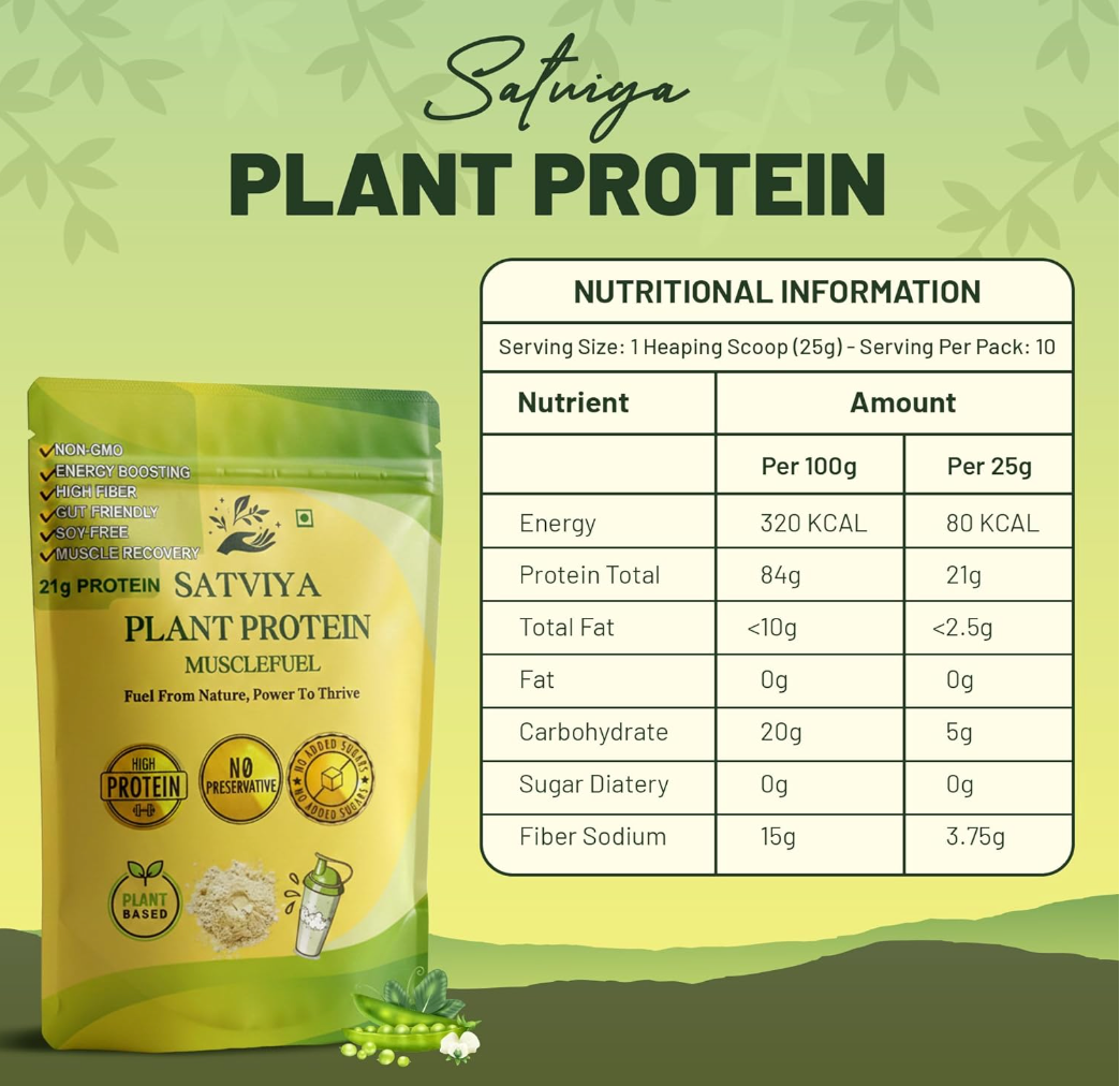Satviya- MUSCLEFUEL Organic Plant Protein Powder 250g